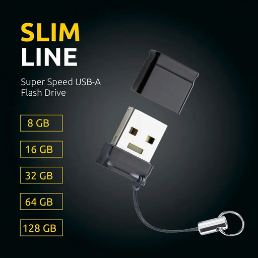 USB стик INTENSO Slim Line 128 GB Черен