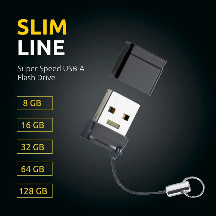 USB стик INTENSO Slim Line 64 GB Черен