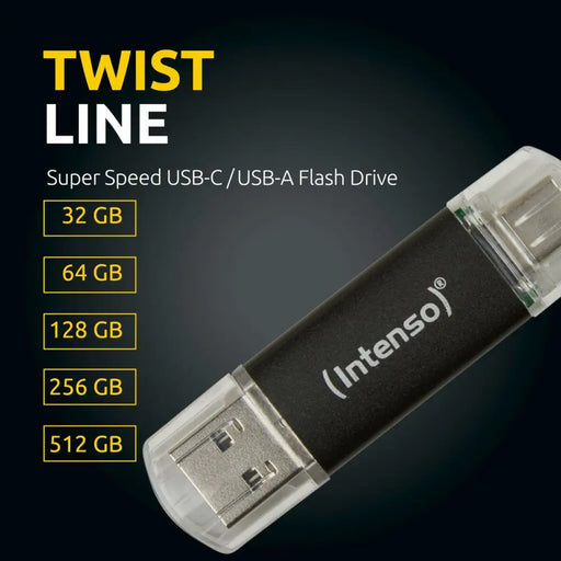 USB стик INTENSO Twist Line 256 GB Антрацит (2 броя)