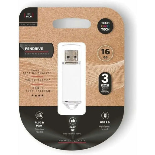 USB стик Tech One Tech Basic Бял 16 GB