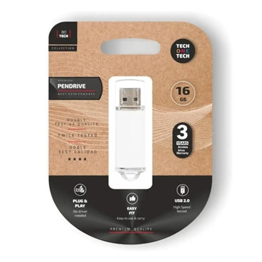 USB стик Tech One Tech Basic Бял 16 GB