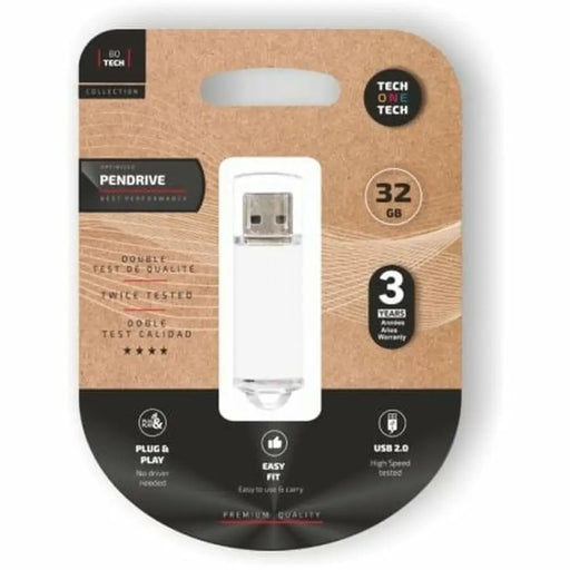 USB стик Tech One Tech TEC3007-32 Бял 32 GB