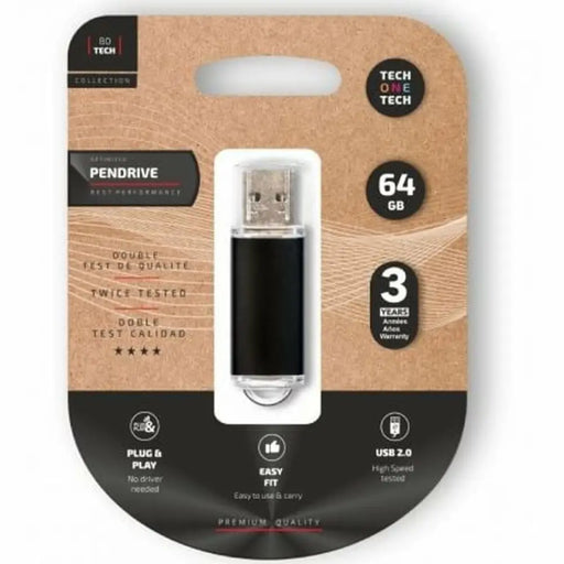 USB стик Tech One Tech TEC3008-64 Черен
