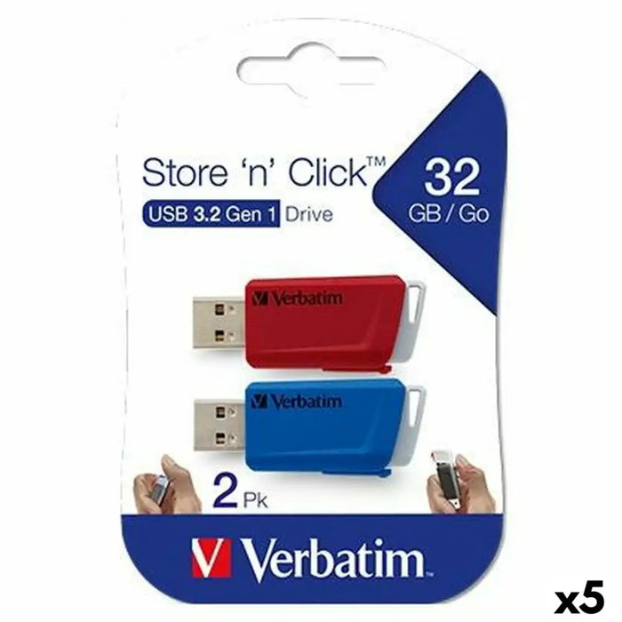 USB стик Verbatim Многоцветен 32 GB 2 Части (5 броя)