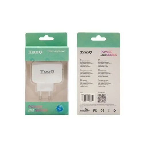 USB зарядно стена TooQ TQWC-2SC02WT Бял 27 W