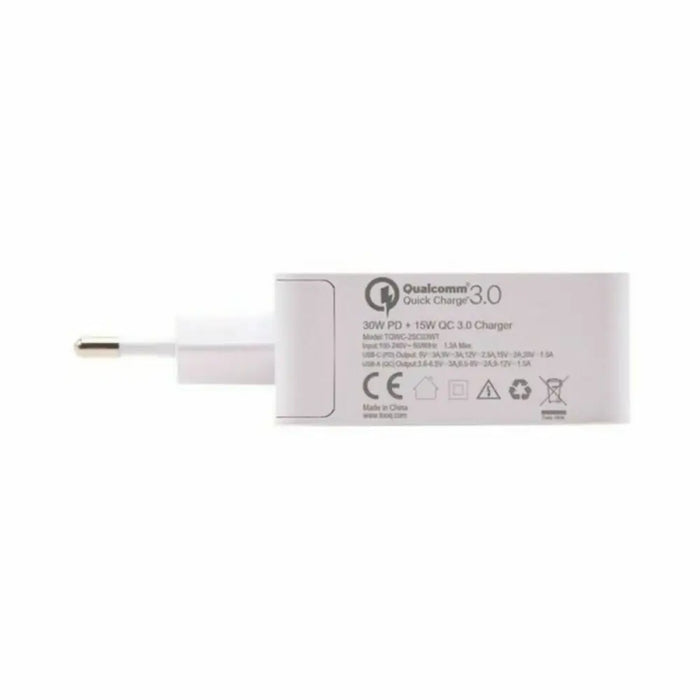USB зарядно стена TooQ TQWC-2SC03WT Бял 48 W