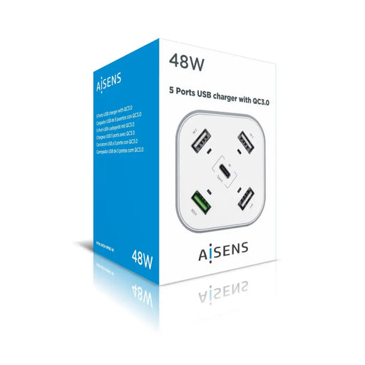 USB зарядно Aisens Бял