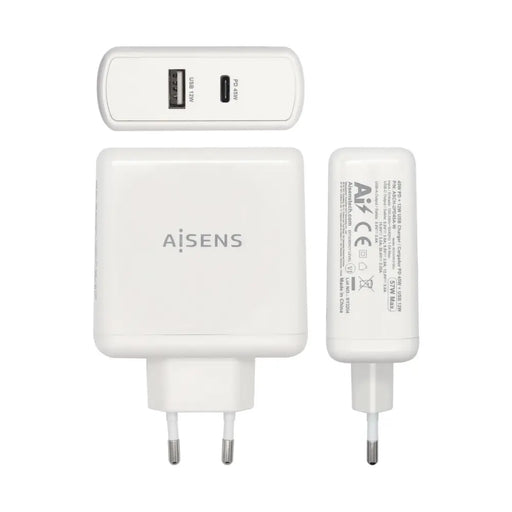USB зарядно стена Aisens ASCH-2PD45A-W Бял 57 W USB-C (1
