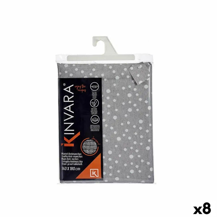 Устойчива на петна покривка Kinvara Бял Сив Jacquard