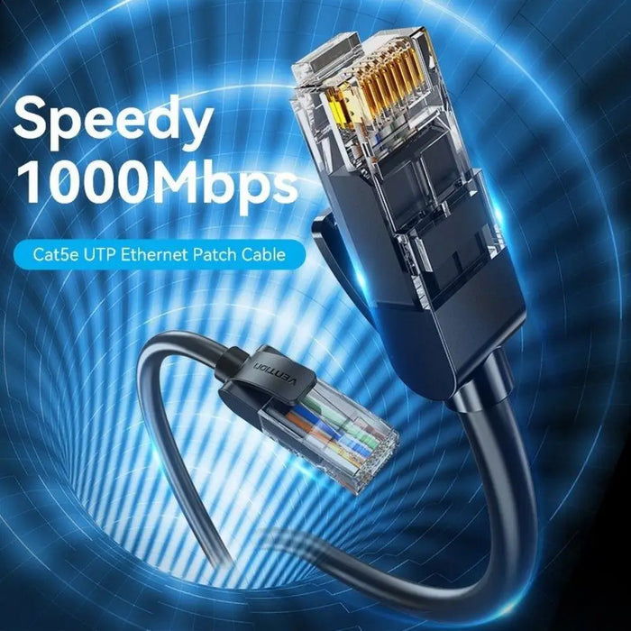 UTP категория 5 твърд мрежови кабел Vention IABBN Черен 15 m