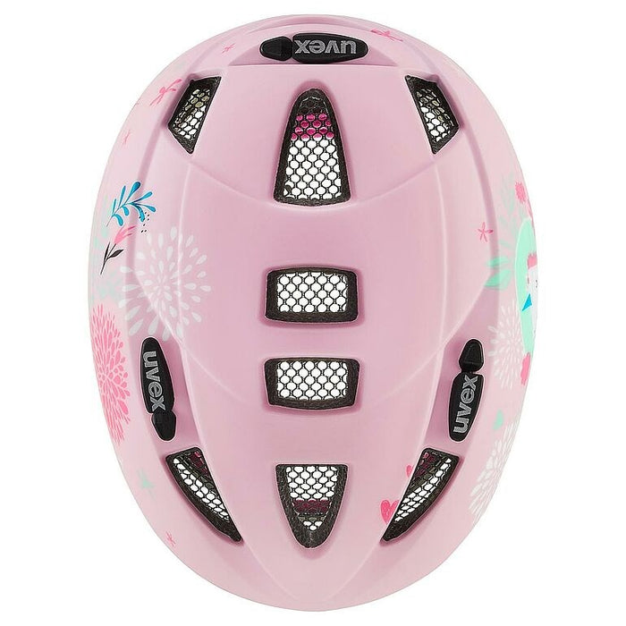 Детска велосипедна каска UVEX Kid 2 CC 46–52 см, розов еднорог мат
