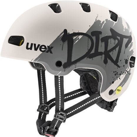 Kask rowerowy dziecięcy UVEX Kid 4 Style MIPS, мръсно топло сиво