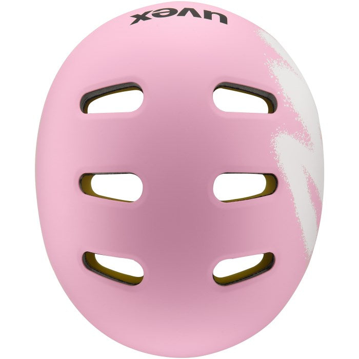 Kask rowerowy dziecięcy UVEX Kid 4 Style MIPS, sprawy strawberry matt