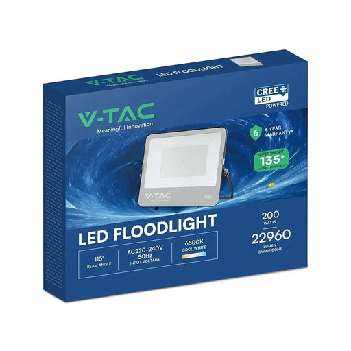V-TAC 200W LED прожектор CREE CHIP Черно тяло Сиво стъкло