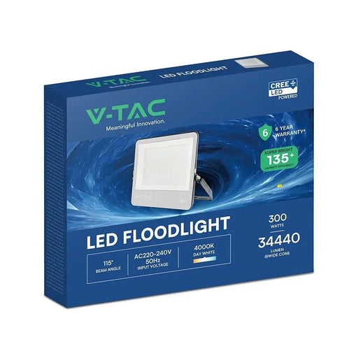 V-TAC 300W LED прожектор CREE CHIP Черно тяло Сиво стъкло