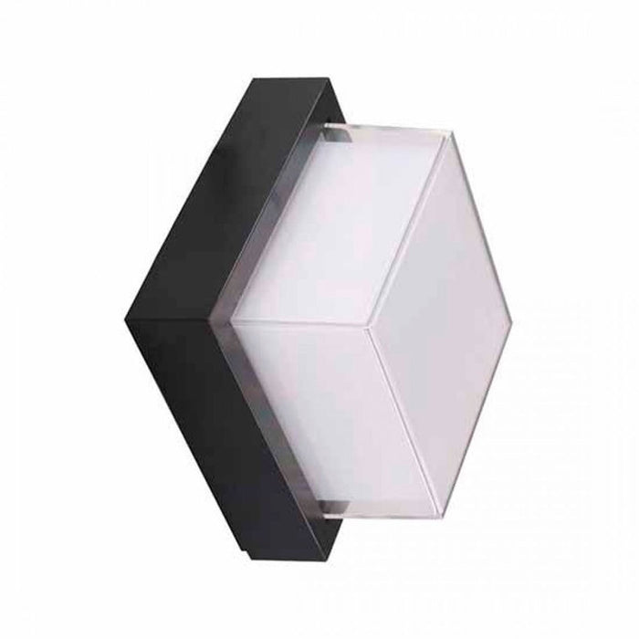 LED ФАСАДНО ТЯЛО КВАДРАТ 7W 3000К 550LM IP65 ЧЕРНО V-TAC