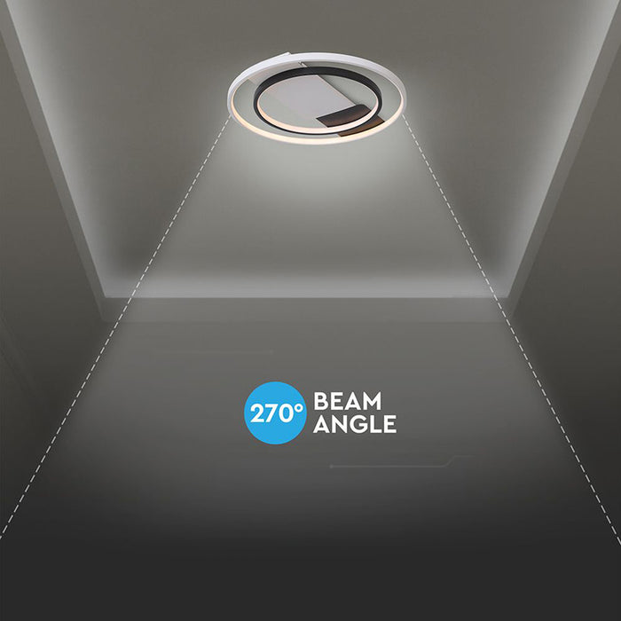 LED ПЛАФОН 50W 3CCT БЯЛ/ЧЕРЕН ДИСТАНЦИОННО УПРАВЛЕНИЕ V-TAC