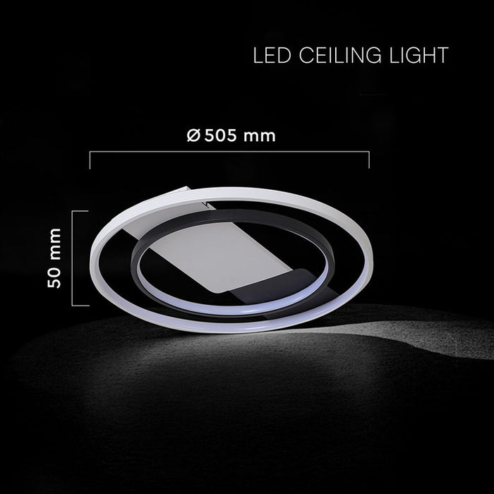 LED ПЛАФОН 50W 3CCT БЯЛ/ЧЕРЕН ДИСТАНЦИОННО УПРАВЛЕНИЕ V-TAC
