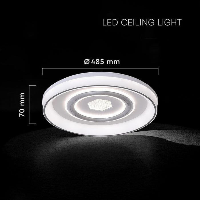 LED ПЛАФОН 55W 48.5СМ 3CCT БЯЛ ДИСТАНЦИОННО УПРАВЛЕНИЕ V-TAC