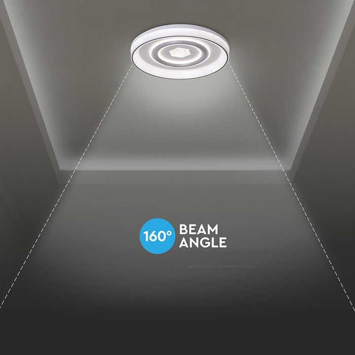 LED ПЛАФОН 55W 48.5СМ 3CCT БЯЛ ДИСТАНЦИОННО УПРАВЛЕНИЕ V-TAC