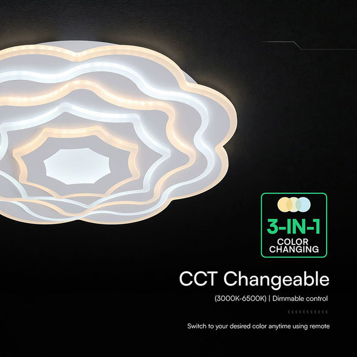 LED ПЛАФОН 100W ДИСТАНЦИОННО УПРАВЛЕНИЕ БЯЛ 84050 V-TAC