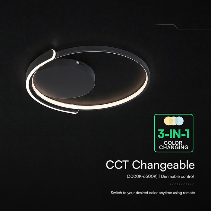 LED ПЛАФОН 70W ДИСТАНЦИОННO УПРАВЛЕНИЕ ЧЕРЕН КРЪГ 84025 V-TAC
