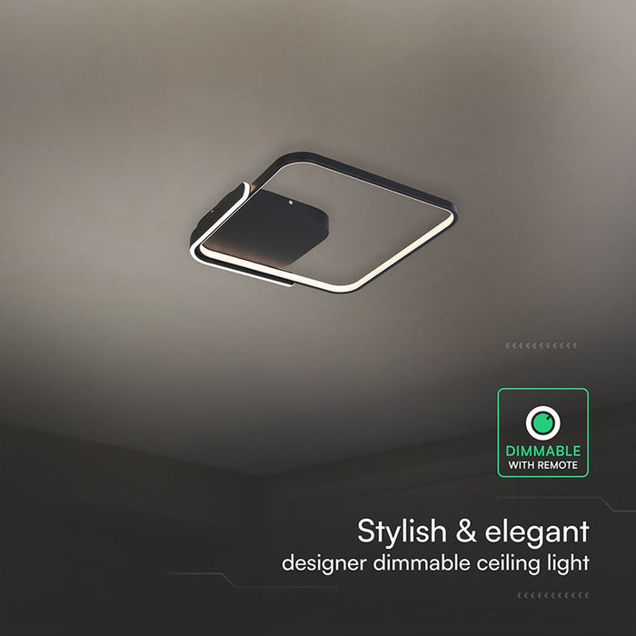 LED ПЛАФОН 75W ДИСТАНЦИОННО УПРАВЛЕНИЕ ЧЕРЕН КВАДРАТ 84025 V-TAC