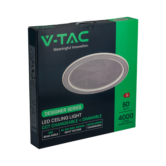 LED ПЛАФОН 50W ДИСТАНЦИОННО УПРАВЛЕНИЕ СИВ 84032 V-TAC