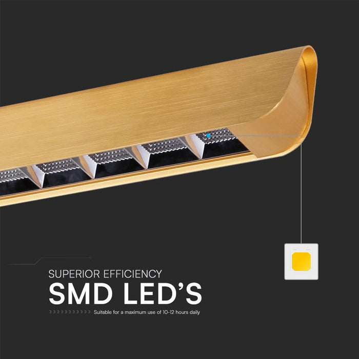 LED ЛИНЕЕН ПЕНДЕЛ ЛУПА 36W CCT ЗЛАТО МАТ V-TAC
