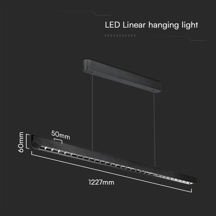 LED ЛИНЕЕН ПЕНДЕЛ ЛУПА 36W CCT ЧЕРЕН V-TAC