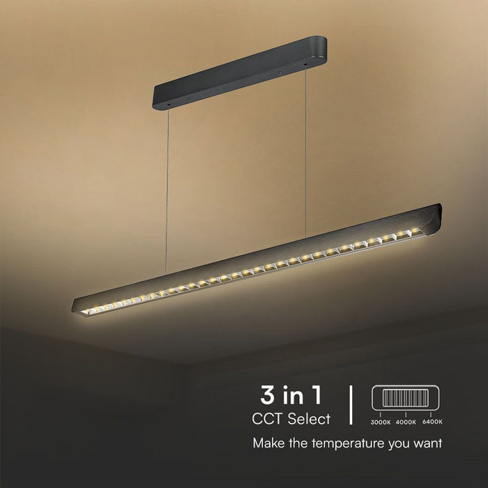 LED ЛИНЕЕН ПЕНДЕЛ ЛУПА 36W CCT ЧЕРЕН V-TAC
