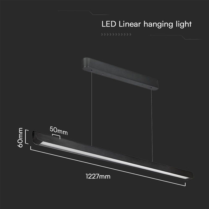 LED ЛИНЕЕН ПЕНДЕЛ ДИФУЗЕР 36W CCT ЧЕРЕН V-TAC
