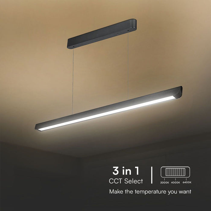 LED ЛИНЕЕН ПЕНДЕЛ ДИФУЗЕР 36W CCT ЧЕРЕН V-TAC