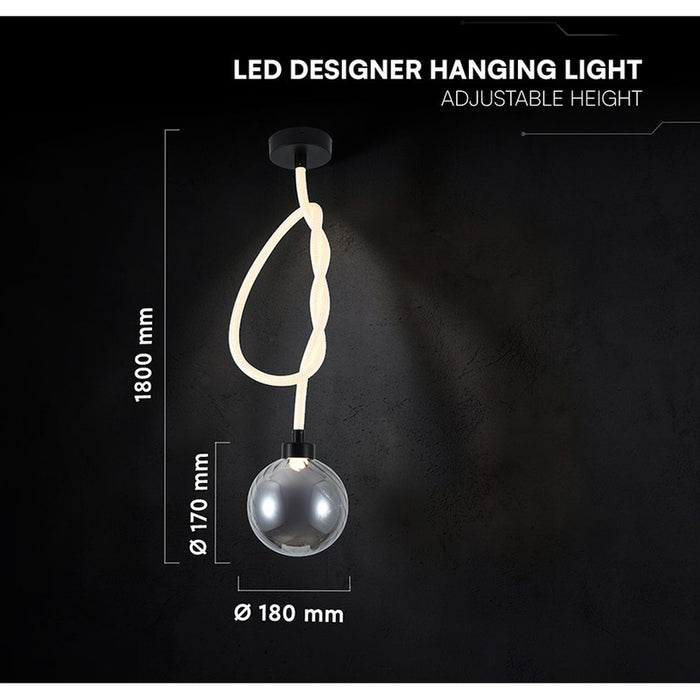 LED ПЕНДЕЛ 20W 3000K 18CM ОПУШЕНО БЯЛ V-TAC
