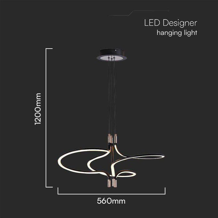 LED ПЕНДЕЛ 30W 3000K ЗЛАТО/ЧЕРЕН V-TAC