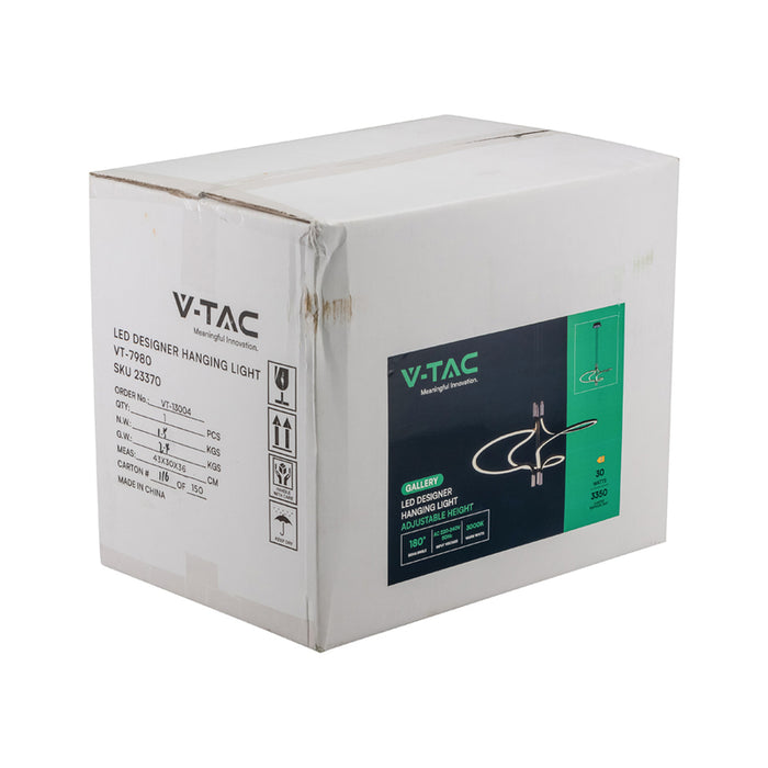LED ПЕНДЕЛ 30W 3000K ЗЛАТО/ЧЕРЕН V-TAC
