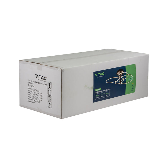 LED ПЛАФОН 36W 3000K ЗЛАТО/ЧЕРЕН V-TAC