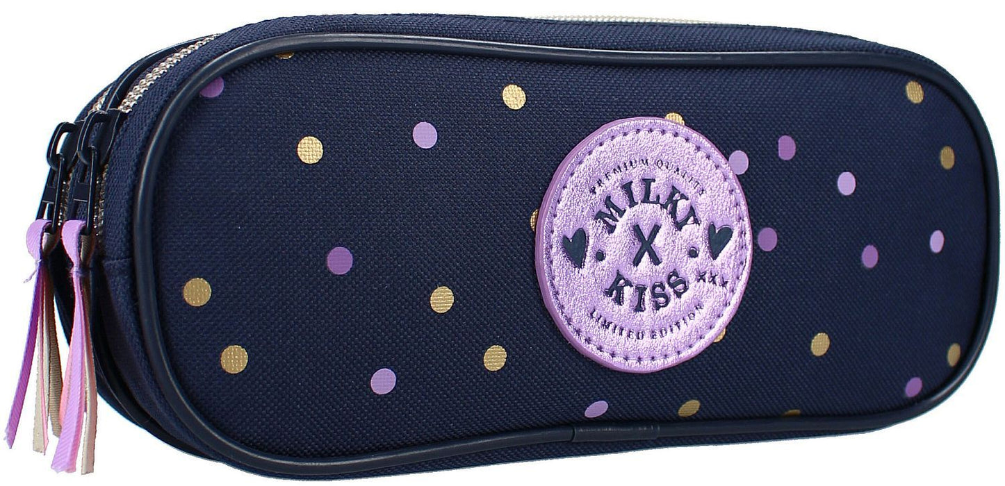 Ученически несесер Vadobag Milky Kiss - Dotted Delight, 2 ципа
