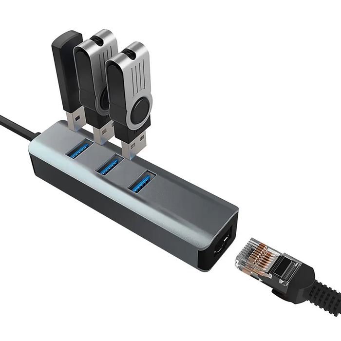 VAKOSS HUB USB 3.0 + RJ45 ETHERNET TC-4502X