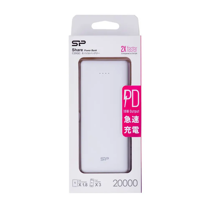 Външна батерия Silicon Power C20QC White 20000 mAh