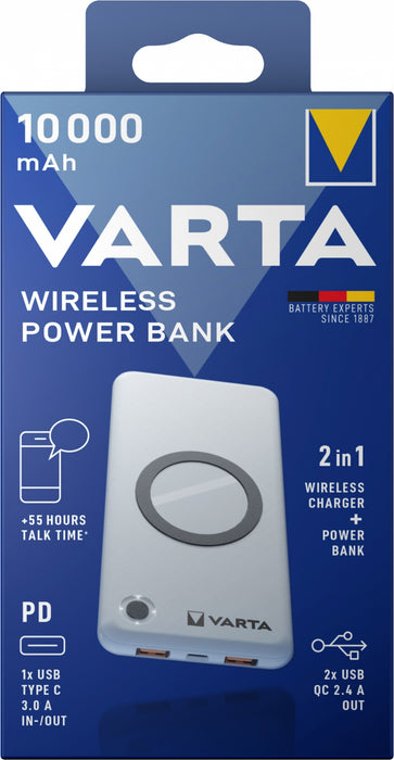Външна батерия Varta Wireless Преносима батерия Powerbank 10000mAh 57913