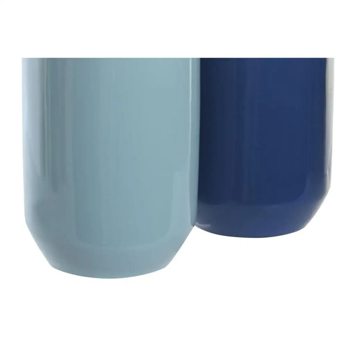 Ваза DKD Home Decor 12,5 x 12,5 x 25 cm Бял Небесно синьо