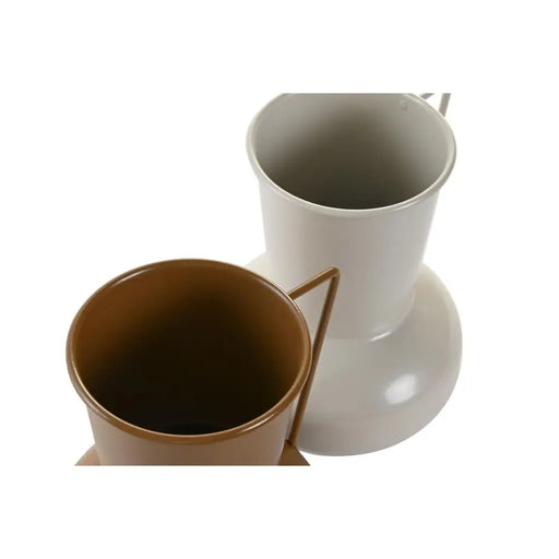 Ваза DKD Home Decor 13 x 12.5 x 17 cm Бежов Метал Оранжев