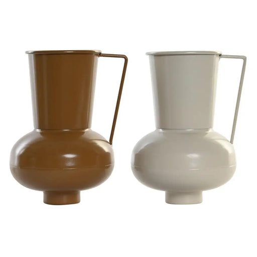 Ваза DKD Home Decor 13 x 12.5 x 17 cm Бежов Метал Оранжев