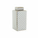 Ваза DKD Home Decor 14,5 x 14,5 x 30 cm Порцелан Златен Бял
