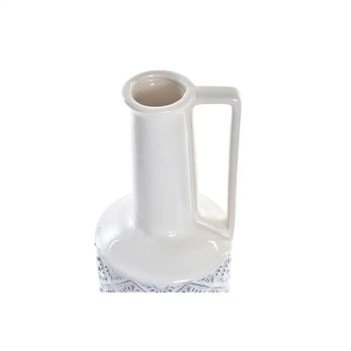 Ваза DKD Home Decor 14 x 14 x 45 cm Порцелан Син Бял
