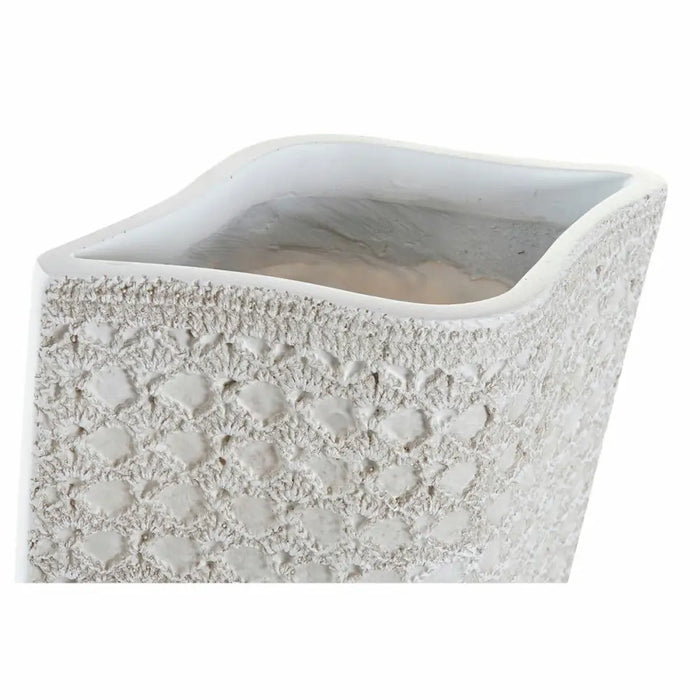Ваза DKD Home Decor 20 x 12 x 58 cm Бял Смола Модерен