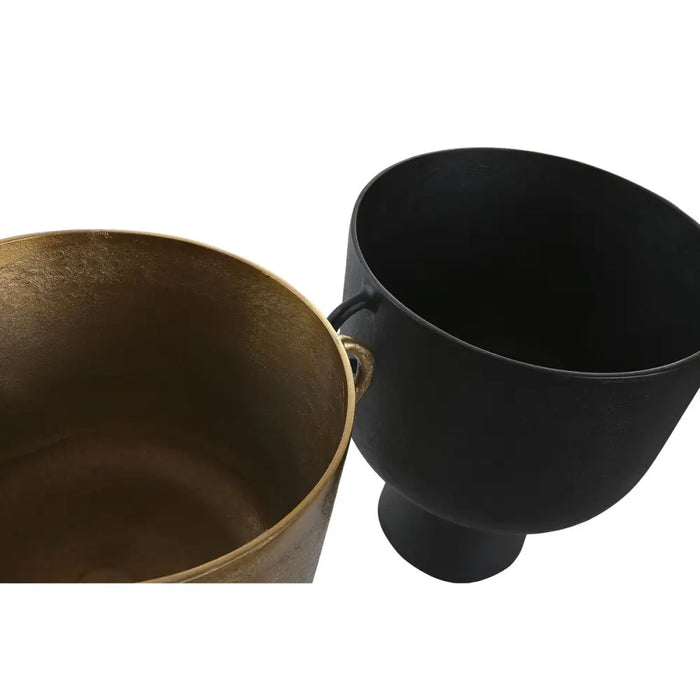 Ваза DKD Home Decor 36 x 29 x 33 cm Черен Златен Алуминий