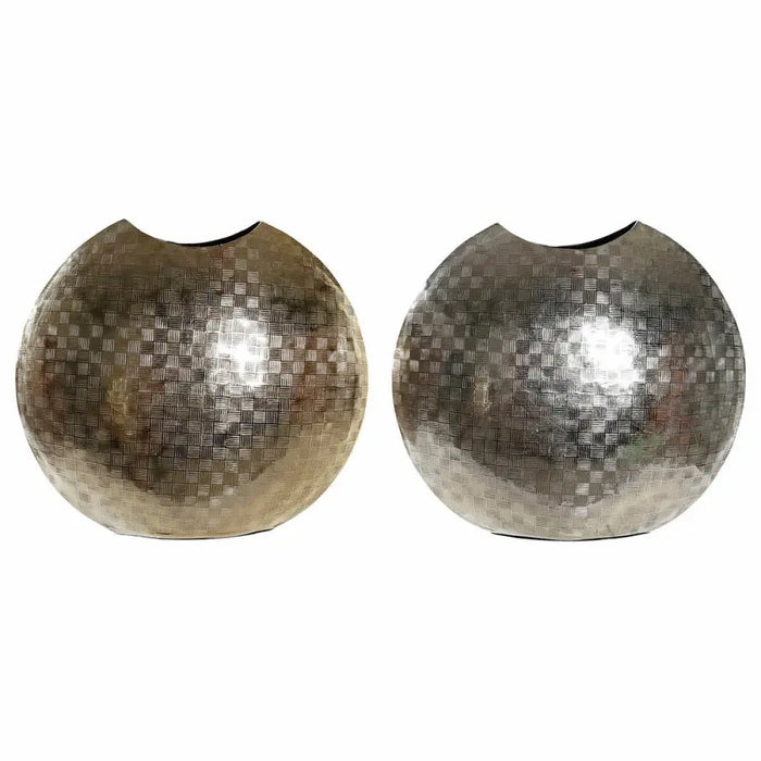 Ваза DKD Home Decor 37 x 14 x 33 cm Сребрист Златен