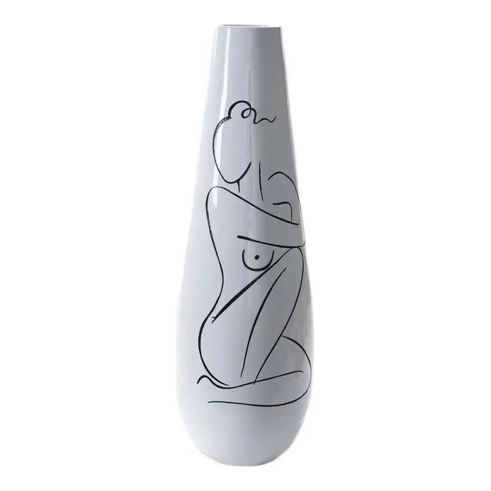 Ваза DKD Home Decor Абстрактен Бял Смола Модерен (31.5 x
